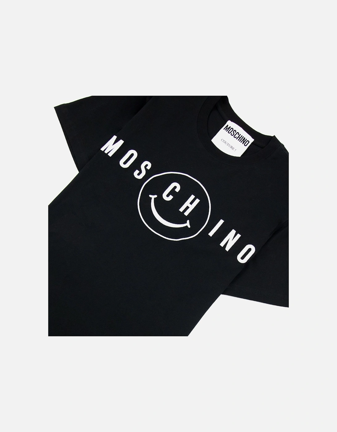 Couture Smiley Brand Print Cotton Jersey T Shirt Black 1555