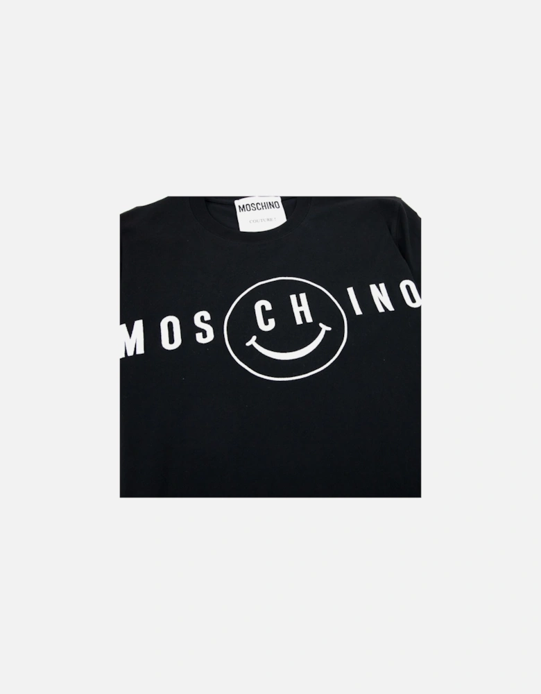 Couture Smiley Brand Print Cotton Jersey T Shirt Black 1555