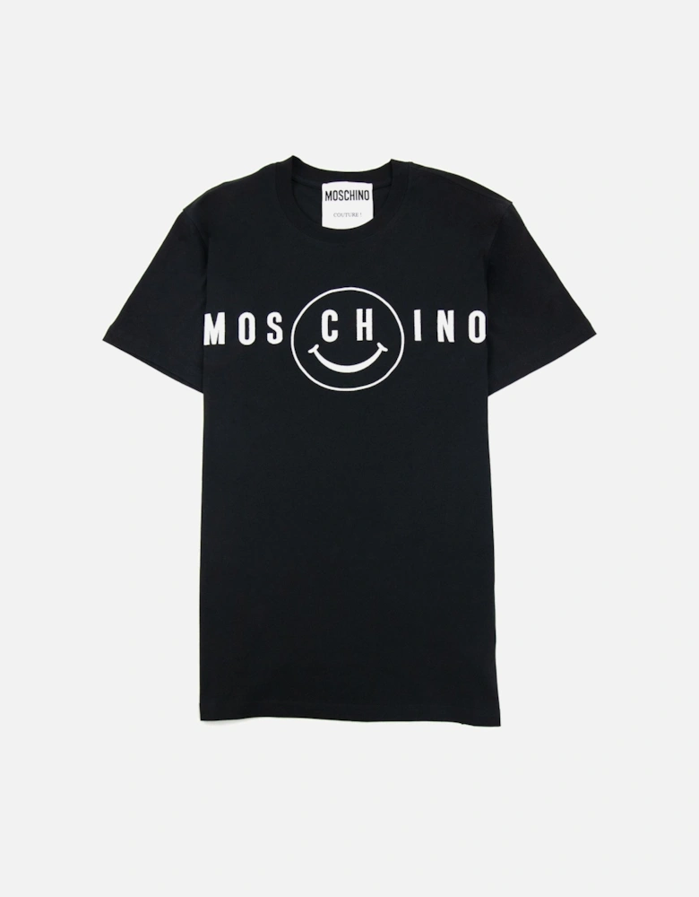 Couture Smiley Brand Print Cotton Jersey T Shirt Black 1555
