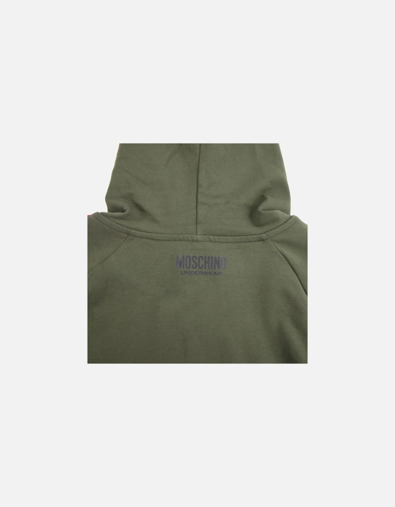 Underwear Tape Logo Pocket Zip Up Hoody Khaki 0430