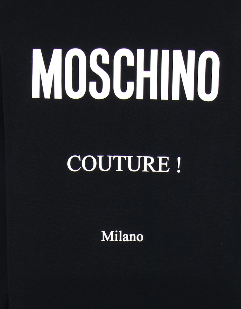 Couture Cotton Sweatshirt With Logo Black