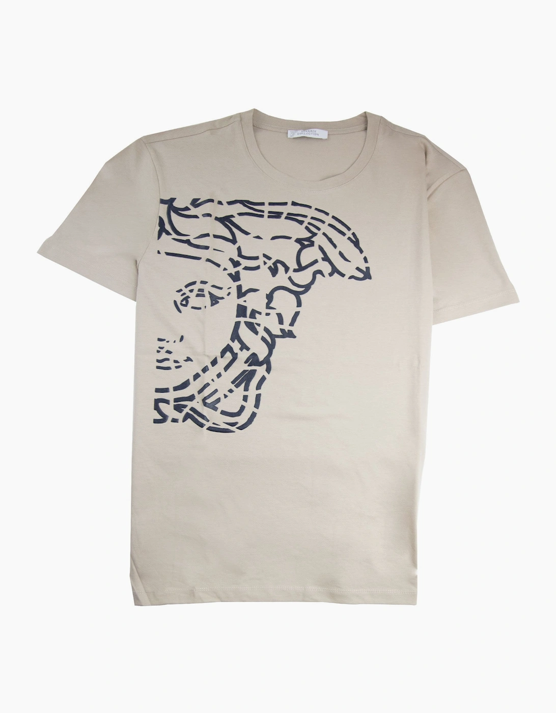 Men's Versace Collection Rubber Medusa T-shirt Beige - Cream - Size: 40
