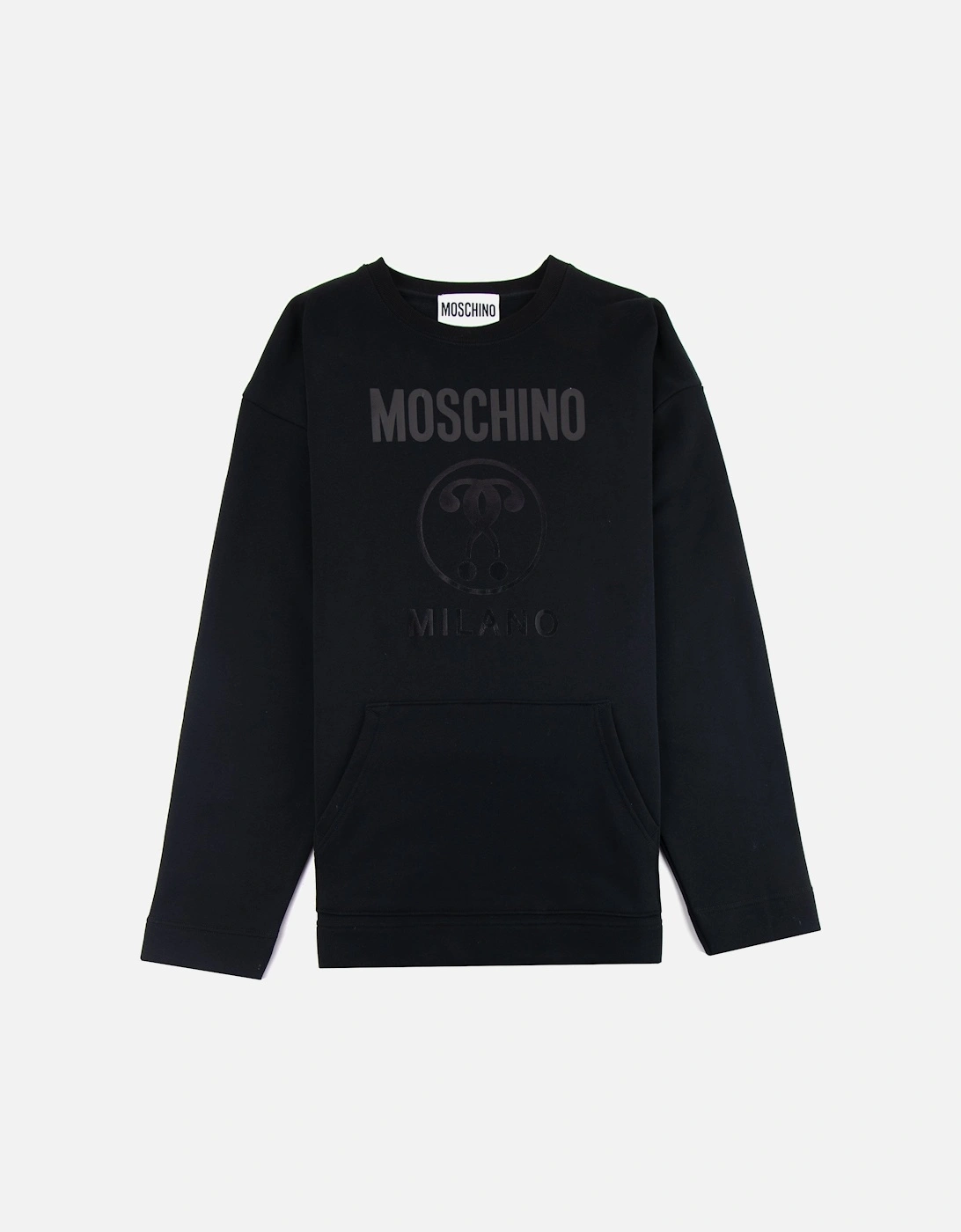 Couture Kangaroo Pocket Logo Sweater Black, 3 of 2