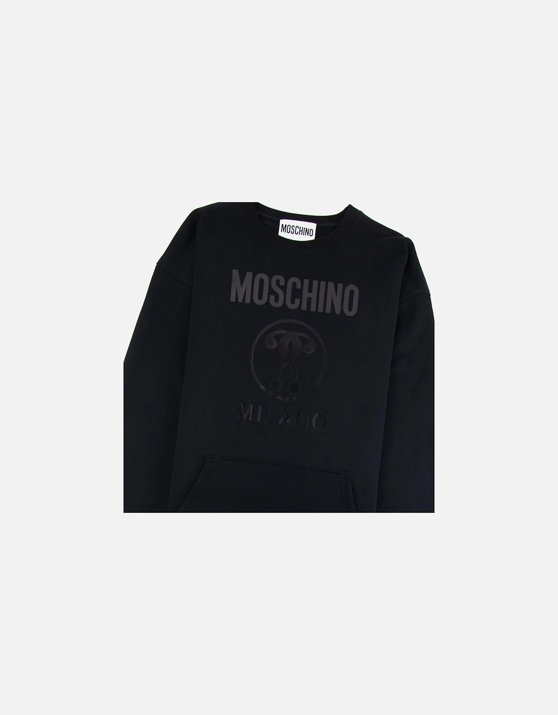 Couture Kangaroo Pocket Logo Sweater Black