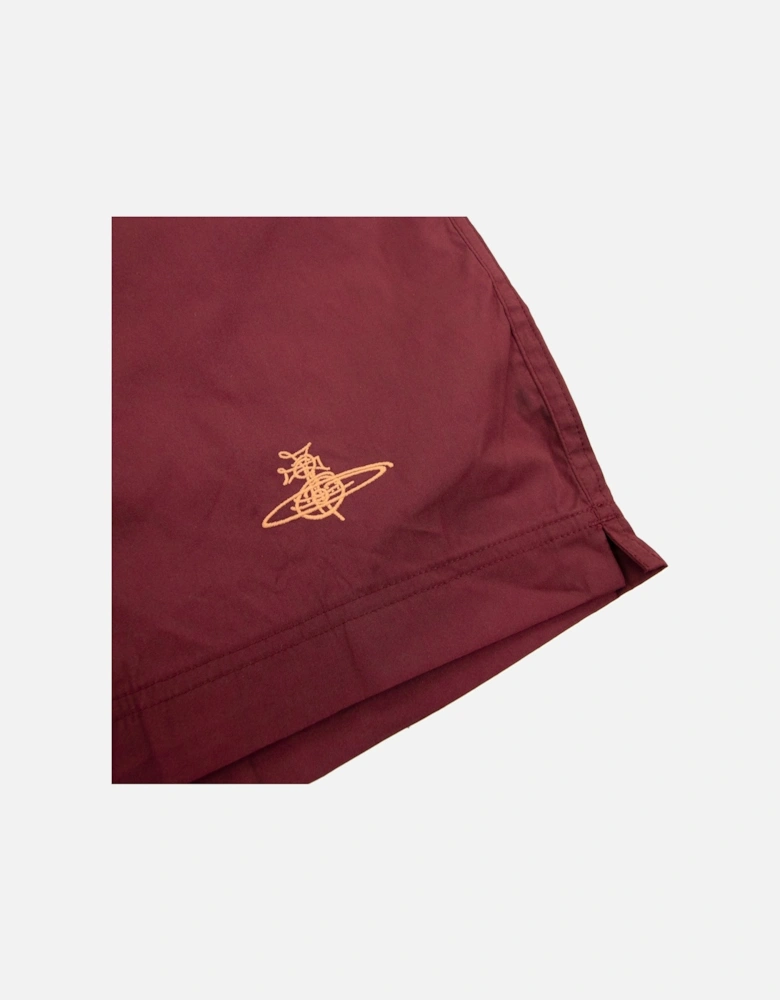 Orb Embroidered Logo Shorts Wine