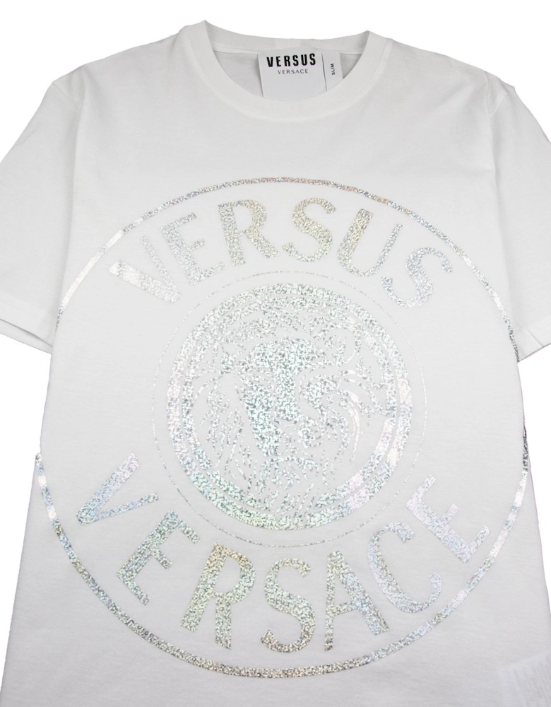 Versace Versus Foil Lion Tee White
