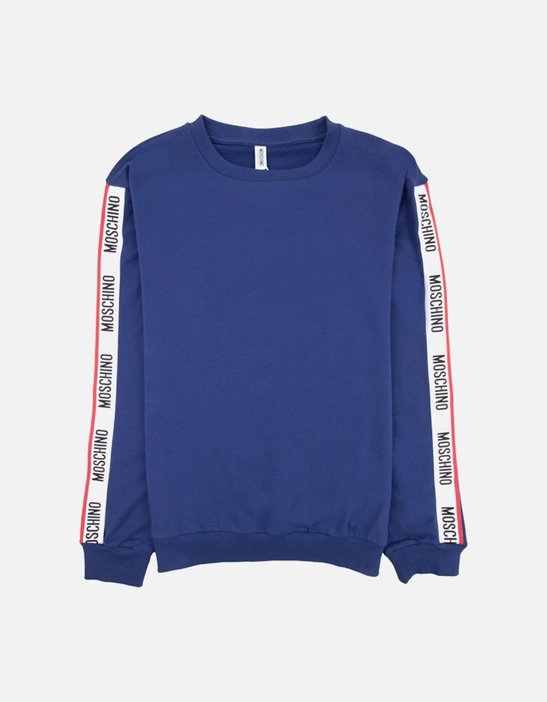 Underwear Tape Logo Crew Neck Sweatshirt Navy Blue 0290