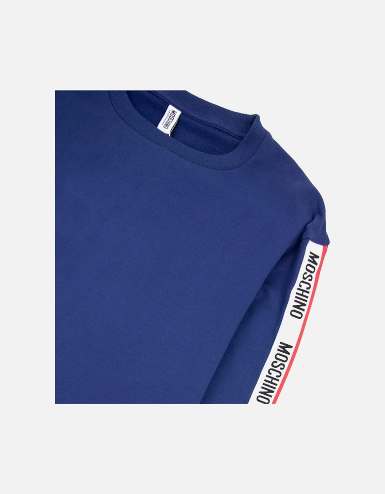 Underwear Tape Logo Crew Neck Sweatshirt Navy Blue 0290