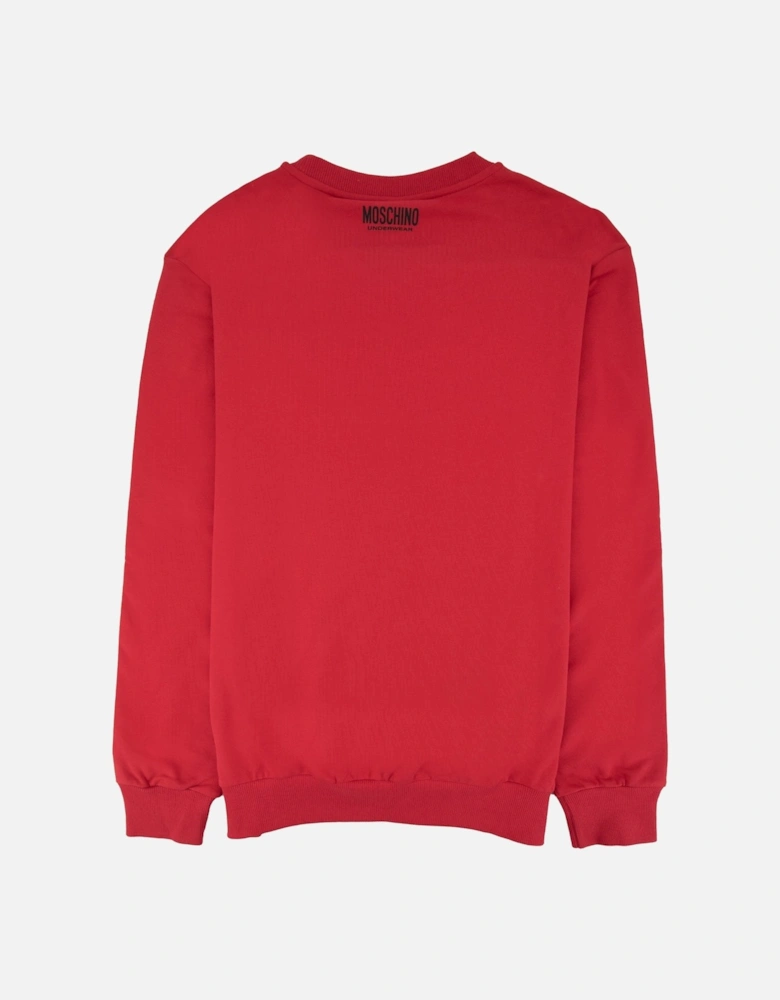 Underwear Tape Logo Crew Neck Sweatshirt Red 0118