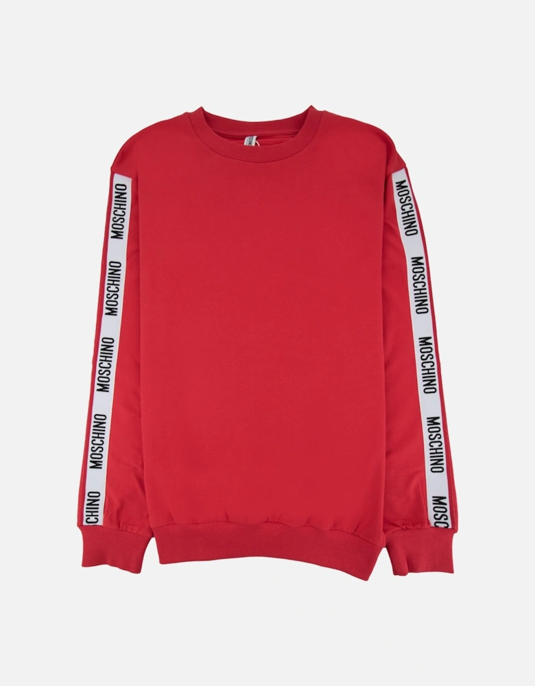 Underwear Tape Logo Crew Neck Sweatshirt Red 0118