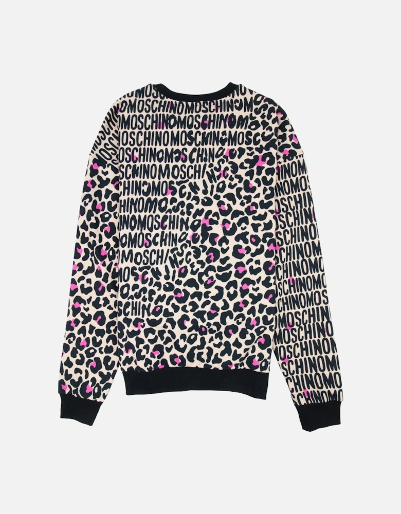 Underwear Leopard Print Crew Neck Sweatshirt Camel/black 1003