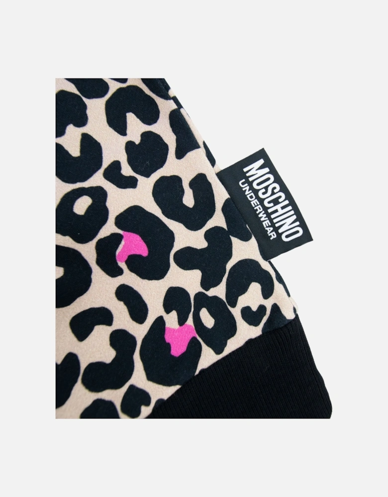 Underwear Leopard Print Crew Neck Sweatshirt Camel/black 1003