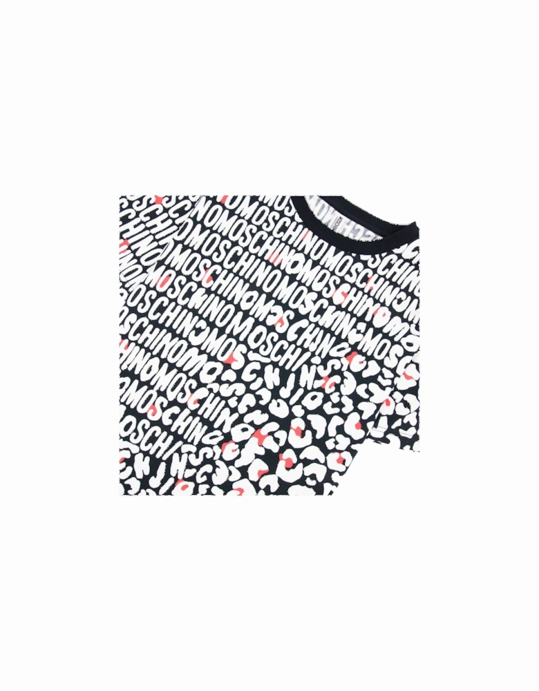 Underwear Leopard Print T Shirt White/black 5118