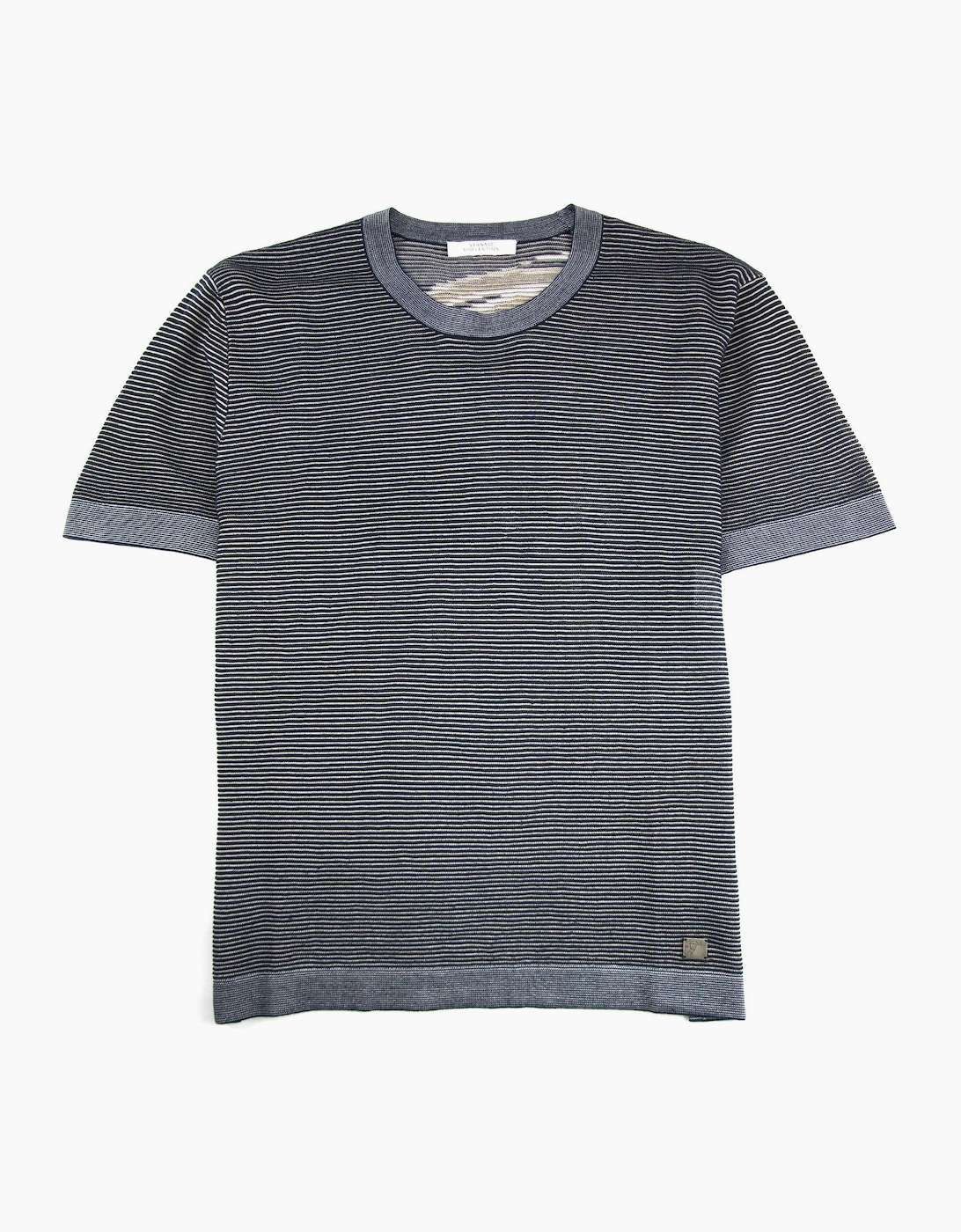 Men's Versace Collection Back Logo Medusa T-shirt Black - Size: 44