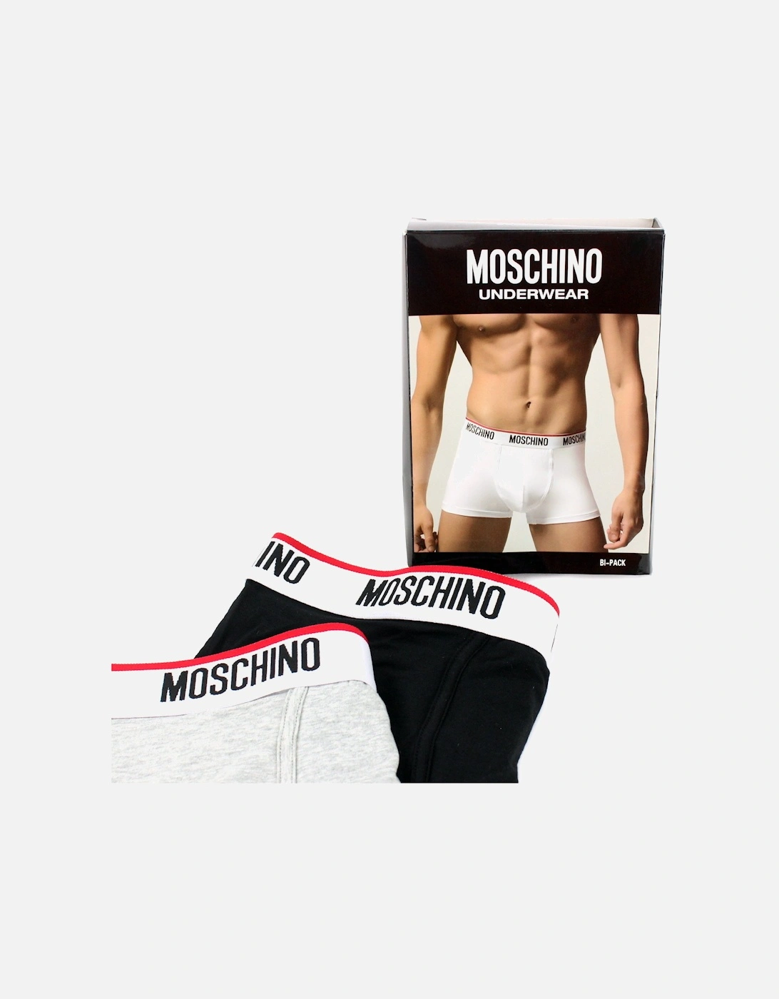 Underwear Logo Set Of 2 Boxer Shorts Grey/black