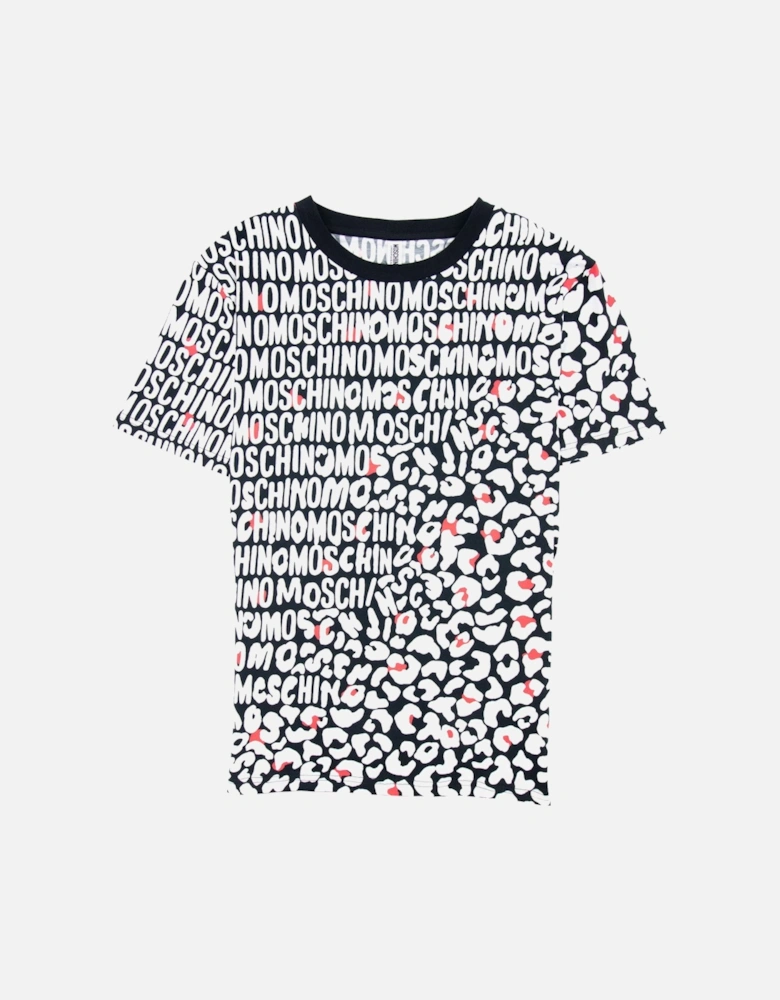 Underwear Leopard Print T Shirt White/black 5118