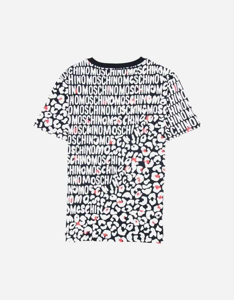 Underwear Leopard Print T Shirt White/black 5118