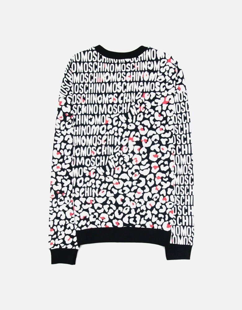 Underwear Leopard Print Crew Neck Sweatshirt White/black 5118