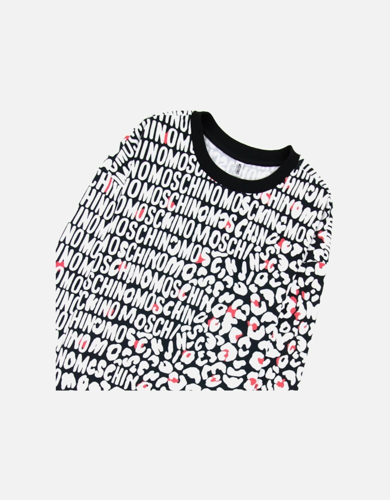 Underwear Leopard Print Crew Neck Sweatshirt White/black 5118