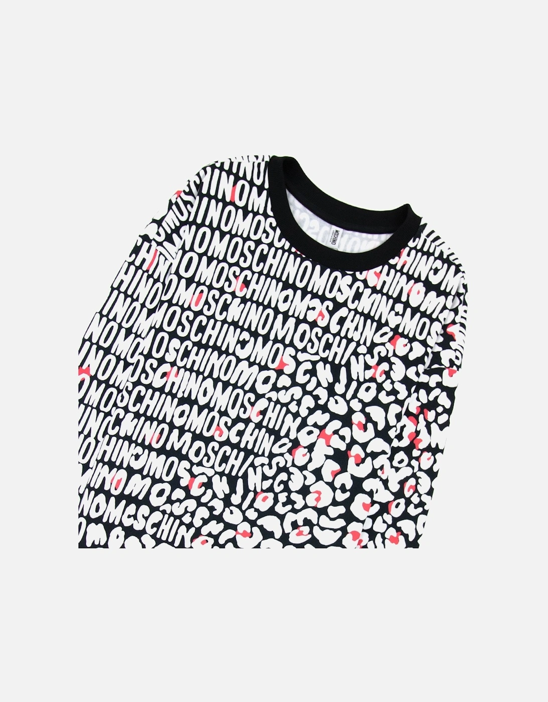 Underwear Leopard Print Crew Neck Sweatshirt White/black 5118