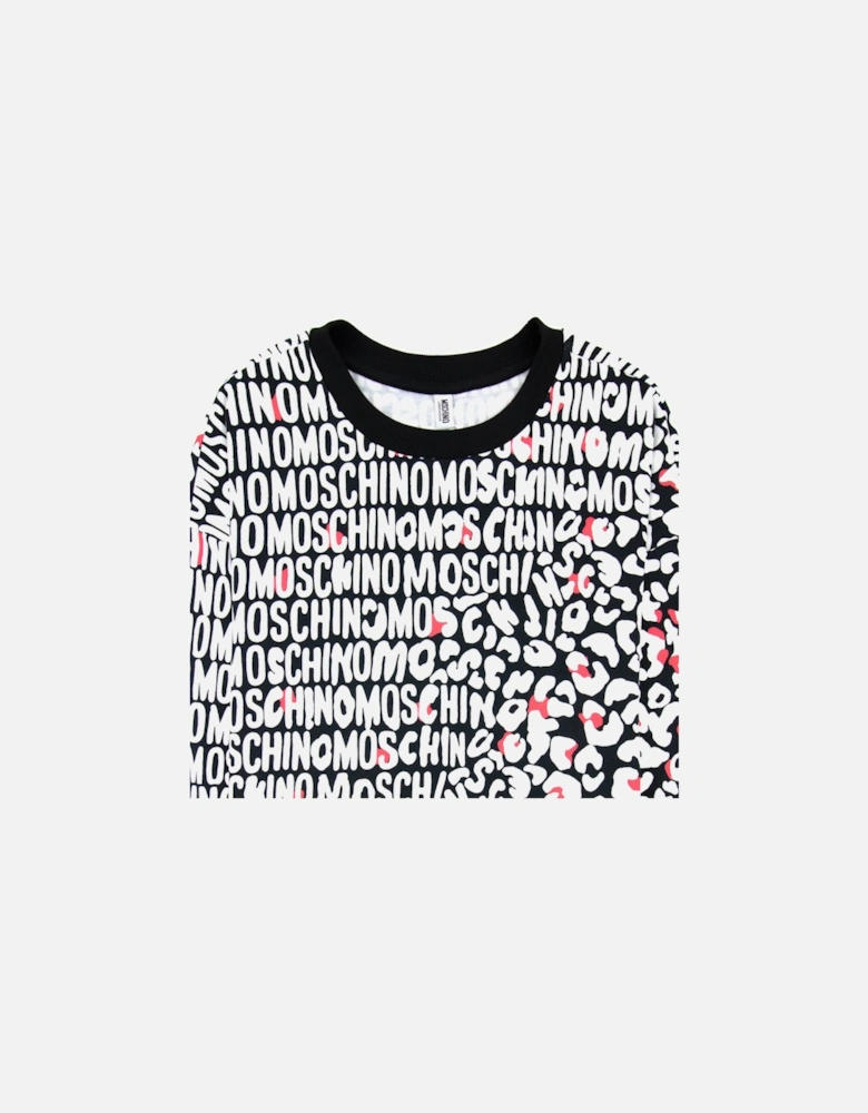 Underwear Leopard Print Crew Neck Sweatshirt White/black 5118