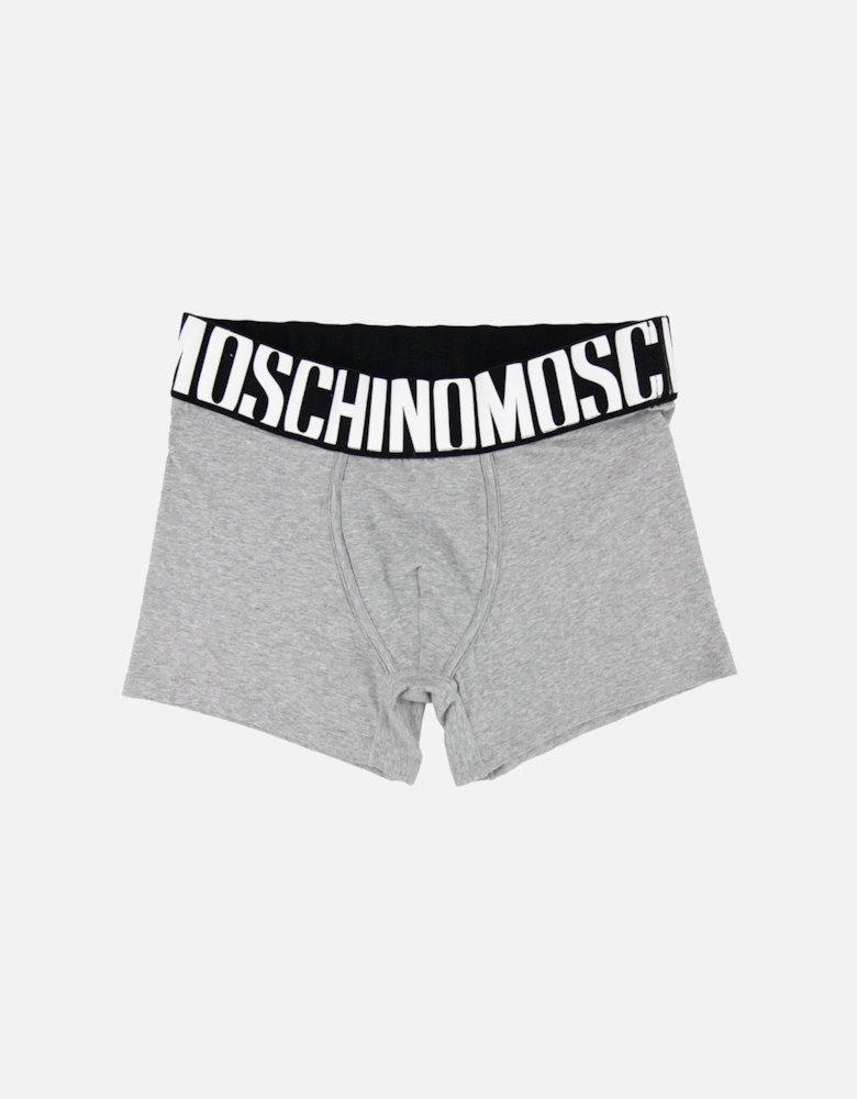 Underwear Logo Print Stretch Cotton Trunks Grey