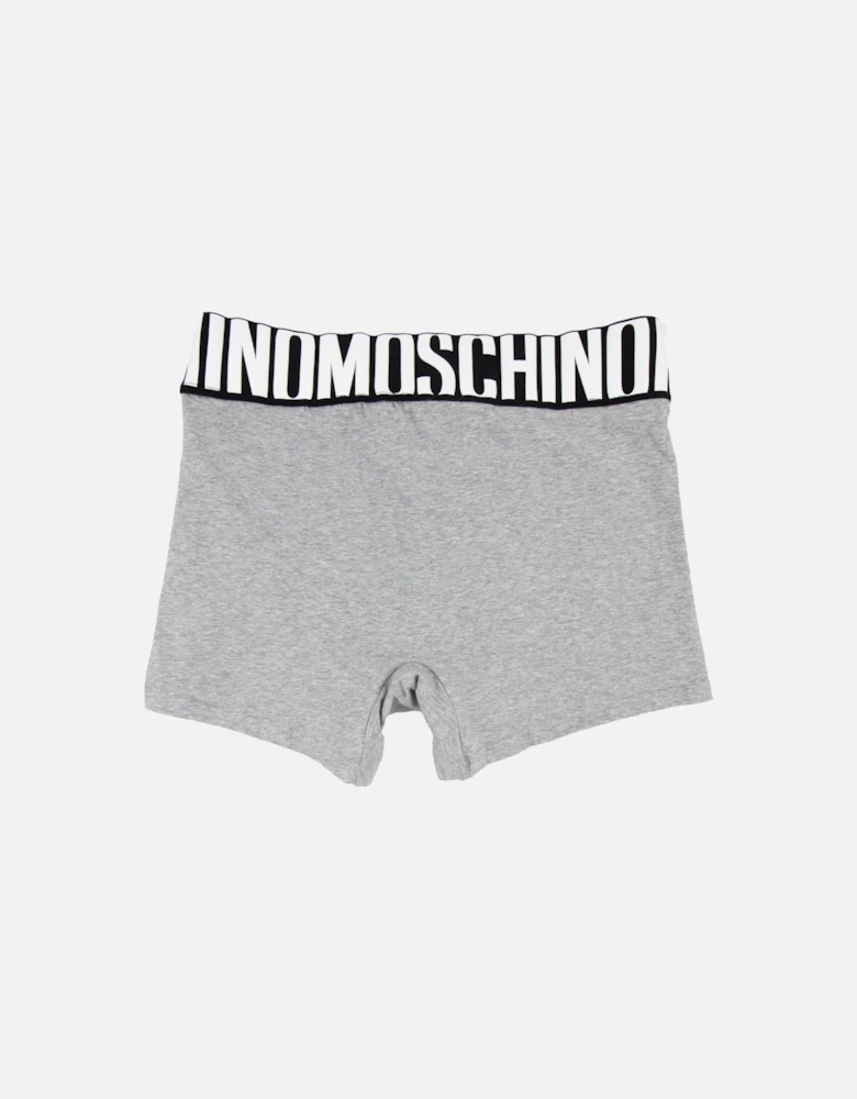 Underwear Logo Print Stretch Cotton Trunks Grey
