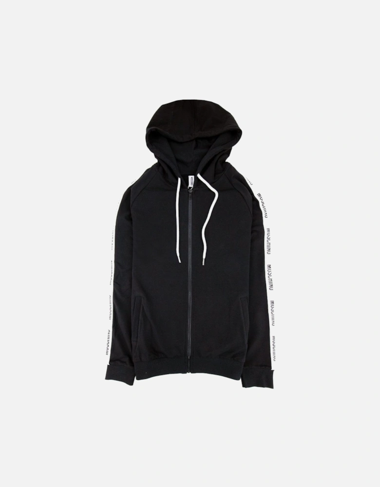 Underwear Arm Tape Logo Zip Up Hoody Black