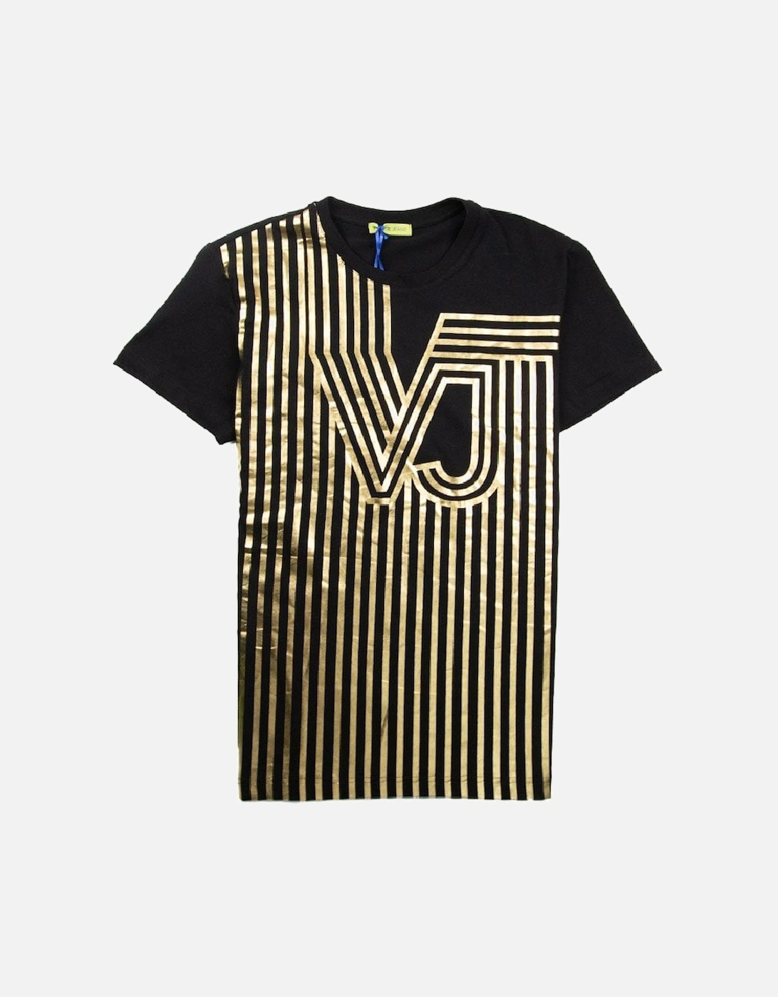 Jeans VJ Line Foil Print T-Shirt Black, 3 of 2