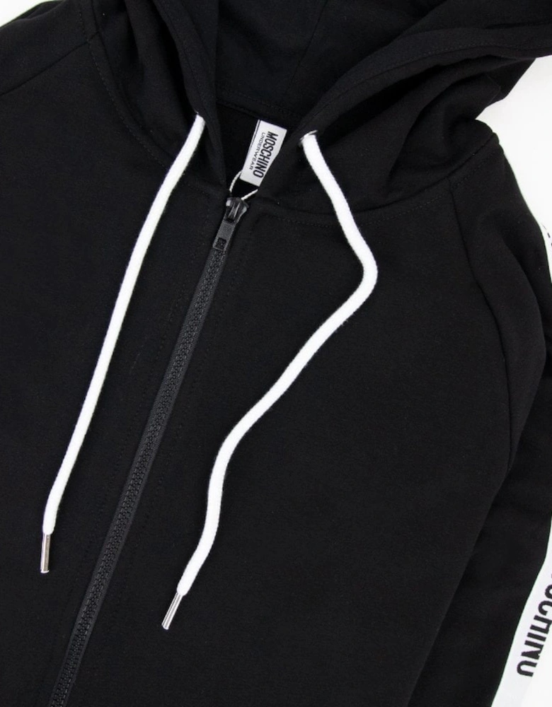 Underwear Arm Tape Logo Zip Up Hoody Black
