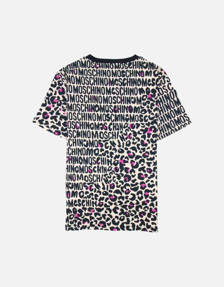 Underwear Leopard Print T Shirt Camel/black 1003