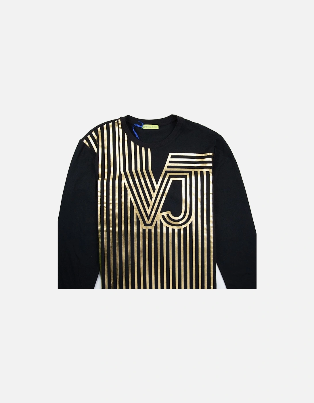 Jeans Foil VJ Line Logo Long Sleeve T-Shirt Black