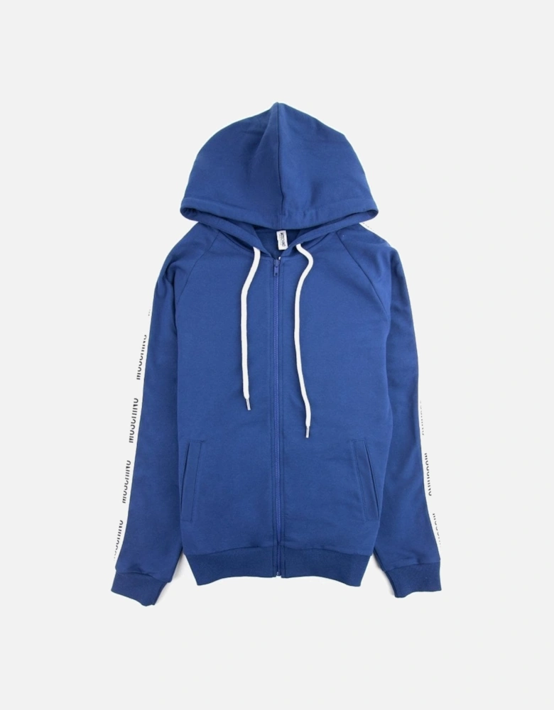 Underwear Arm Tape Logo Zip Up Hoody Blue