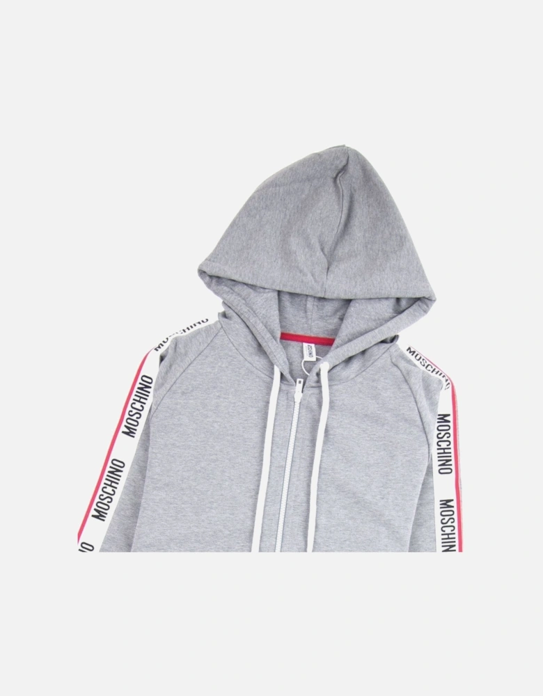 Underwear Arm Tape Logo Zip Up Hoody Dark Grey