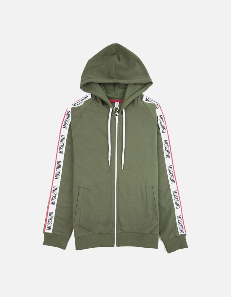 Underwear Arm Tape Logo Zip Up Hoody Khaki