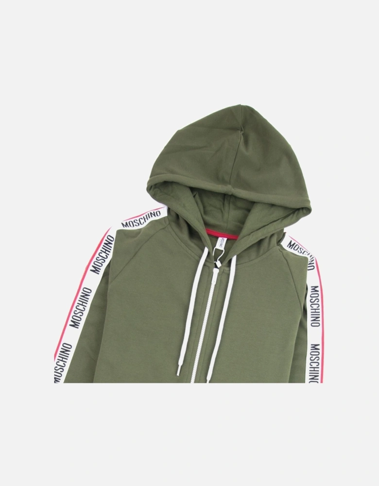 Underwear Arm Tape Logo Zip Up Hoody Khaki