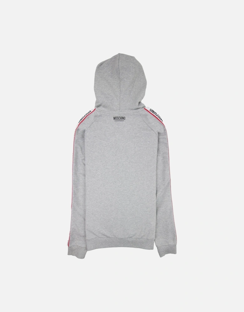 Underwear Arm Tape Logo Zip Up Hoody Light Grey