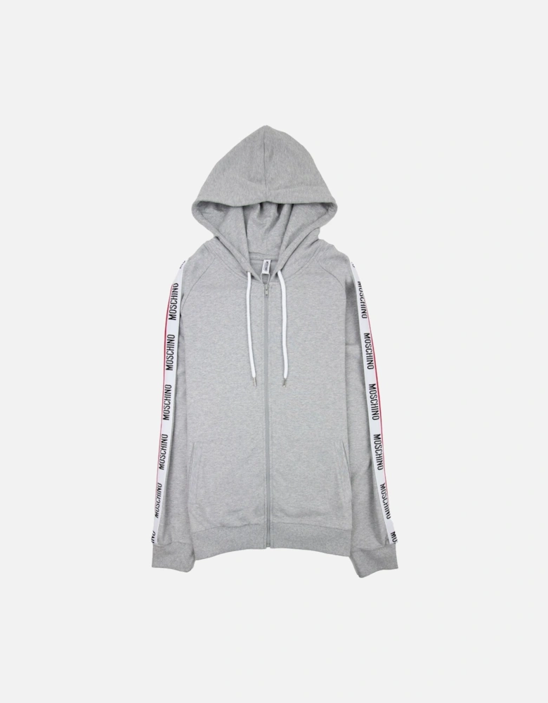 Underwear Arm Tape Logo Zip Up Hoody Light Grey