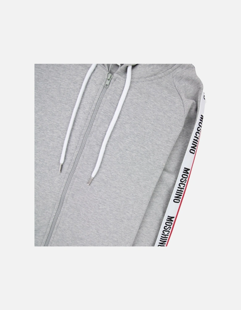 Underwear Arm Tape Logo Zip Up Hoody Light Grey