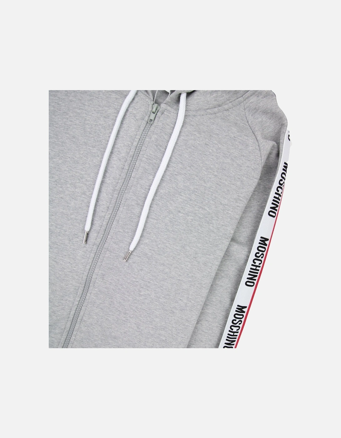 Underwear Arm Tape Logo Zip Up Hoody Light Grey