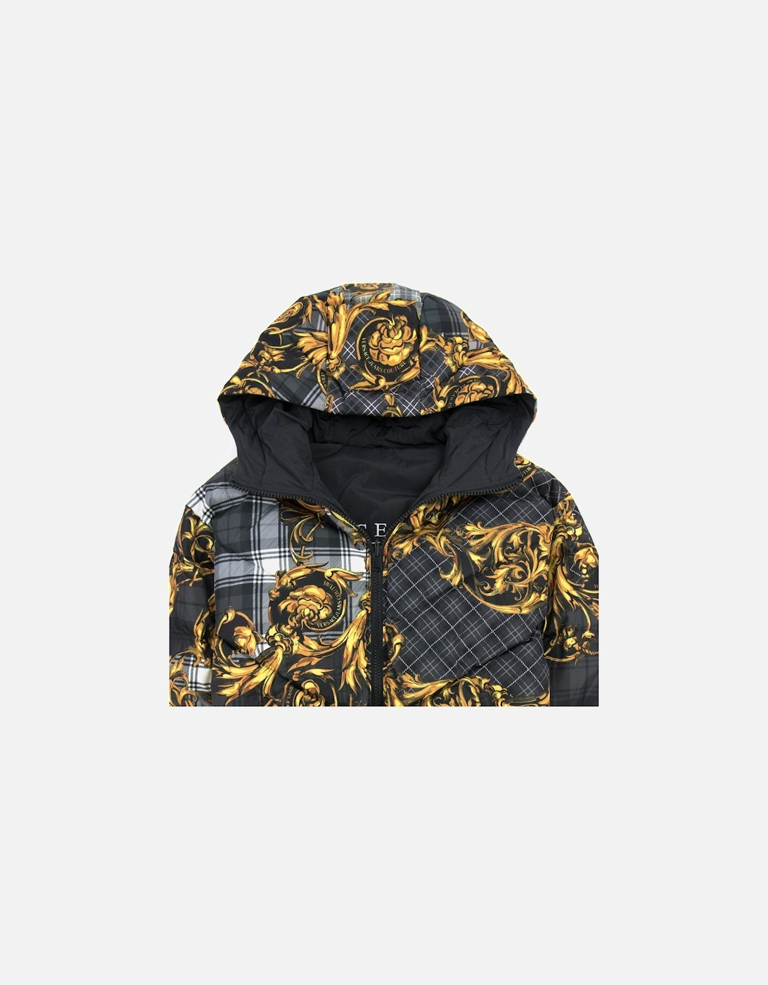 Jeans Couture Baroque Reversible Padded Jacket Black