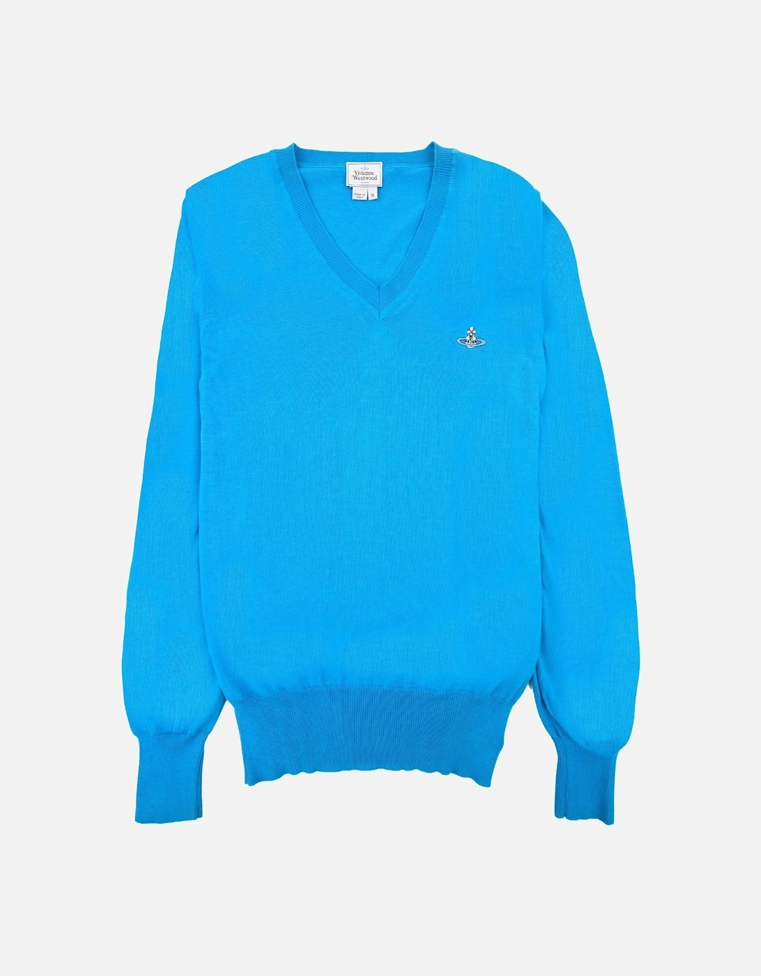 V Neck Knitted Jumper Sky Blue, 5 of 4