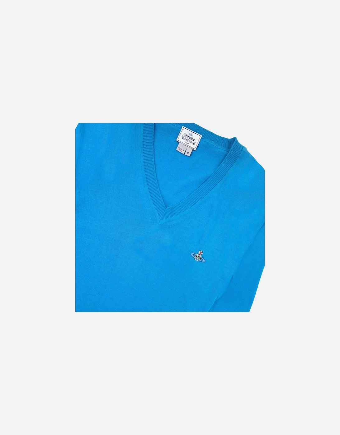 V Neck Knitted Jumper Sky Blue