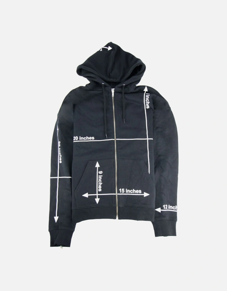 Couture Measurement Logo Zip Up Sweatshirt Black