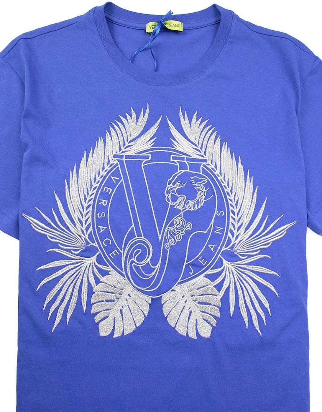 Jeans Metallic Stitching VJ Logo T-Shirt Electric Blue