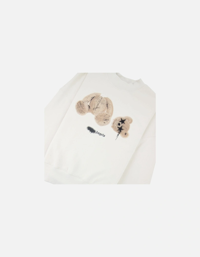 Spray Bear Crewneck Sweatshirt Grey Brown