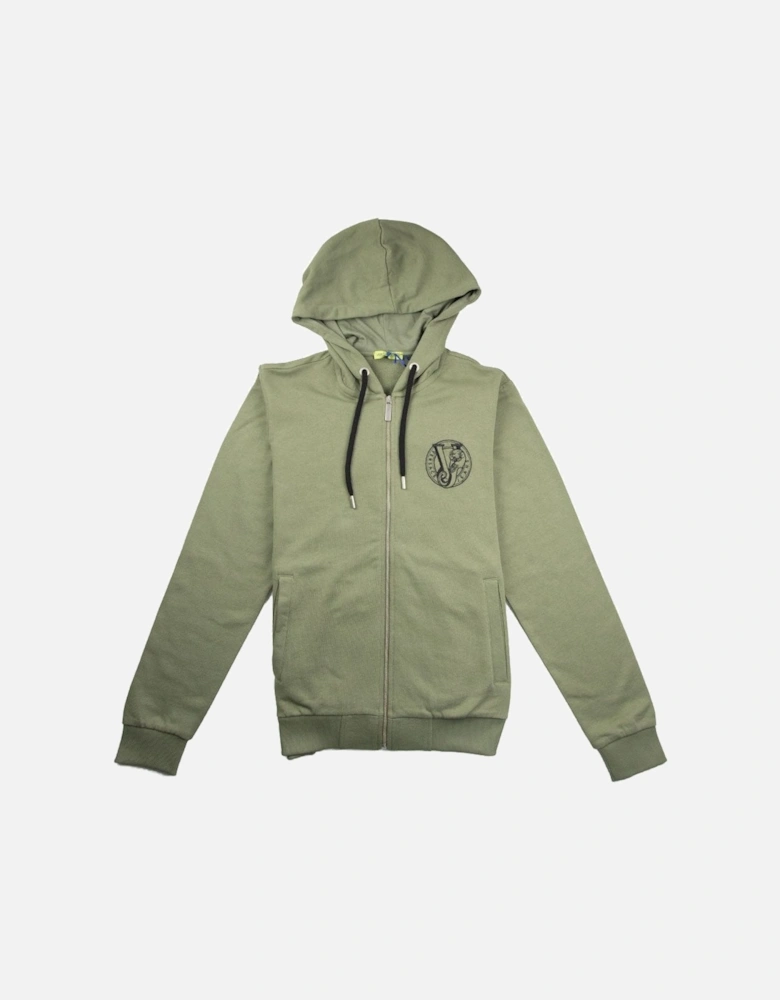 Jeans VJ Chest Logo Zip Up Hoody Green