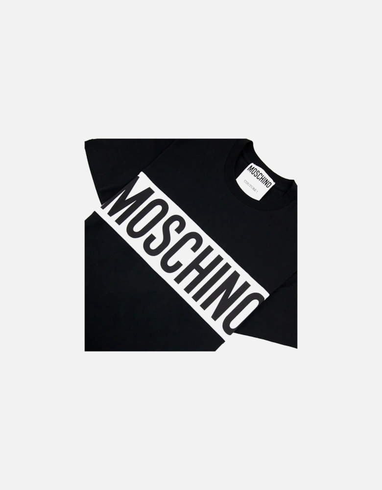Couture Block Logo Print T Shirt Black 2555