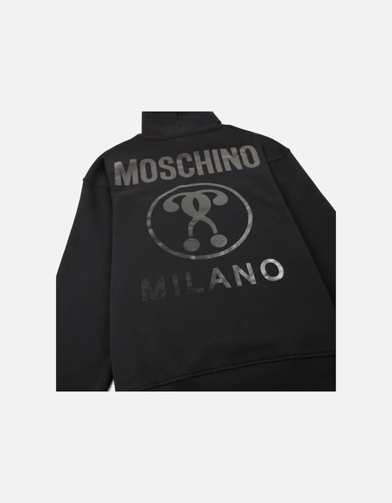 Couture Double Question Hoodied Sweatshirt Black 0555