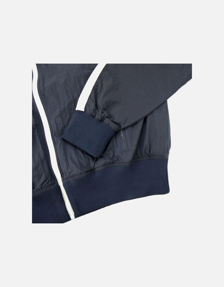 Curved Logo Wr Nylon Track Jacket Navy Blue